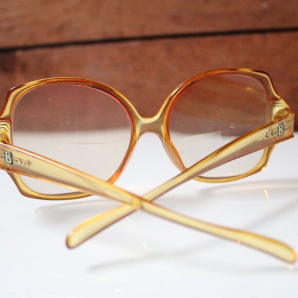 Vintage Terri Brogan Oversized Sunglasses Amber Yellow Gradient Made in Canada - Picture 7 of 9